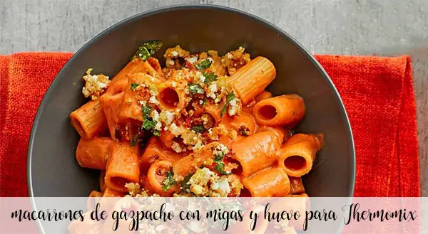 Gazpacho-Makkaroni mit Kr&uuml;mel und Ei f&uuml;r Thermomix