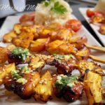 Air Fryer Apfel-Ananas-Hähnchen-Spieße