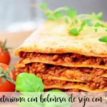 Vegetarische Lasagne mit Soja-Bolognese mit Thermomix