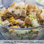 Big-Mac-Salat mit Fleisch und Cheddar-Käse mit Thermomix