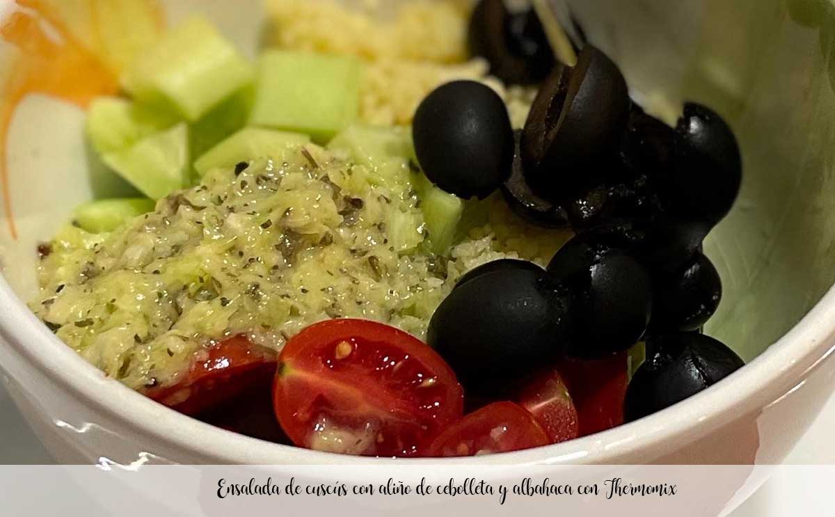 Couscous-Salat mit Schnittlauch-Basilikum-Dressing mit Thermomix