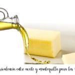 Äquivalenz zwischen Öl und Butter für Rezepte