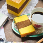 Dreifarbiger Eigelb-Biskuit mit Thermomix